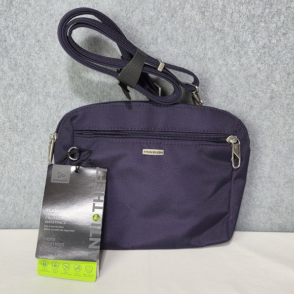 Travelon Handbags - Travelon Anti-Theft Classic Convertible Crossbody & Waist Pack - Purple
